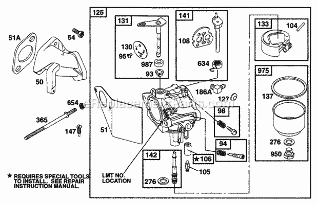 Briggs & Stratton 226432-0035-01 Engine Carburetor Assy Diagram