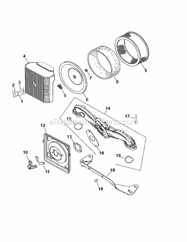 Cub Cadet 48 (53AI5BBY750) Z-Wing Tank 23HP Kohler V-Twin Ohv Cv23s-75592 Air Intake and Filtration Diagram