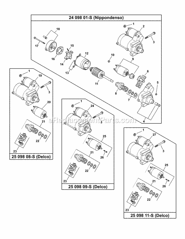 Cub Cadet M60-KH (53AH8CTX750) Tank 27HP Kohler V-Twin Ohv Cv740s-0015 Starting System Diagram