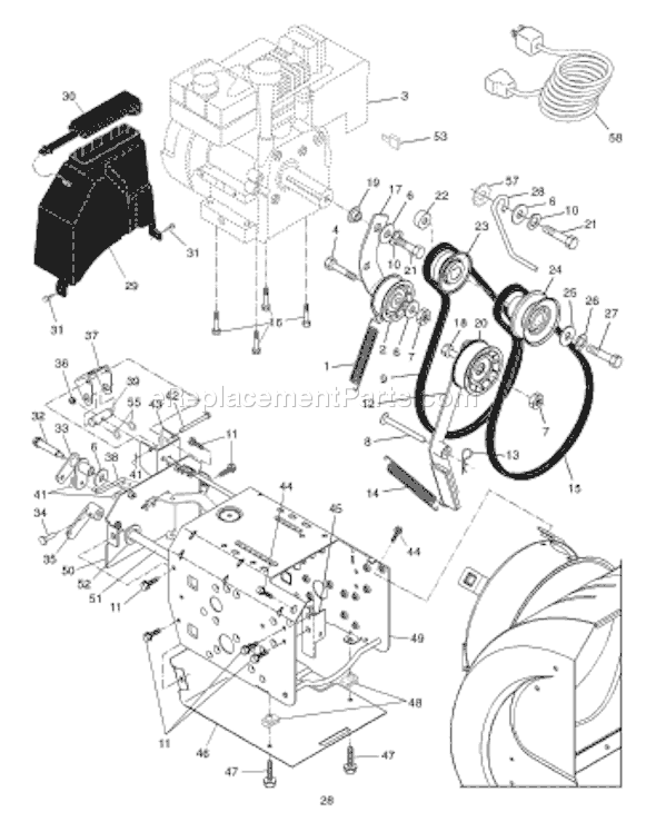Husqvarna 10527 SBE (96193001603) (2007-08) Snowblower Page B Diagram