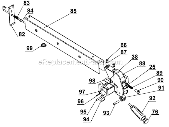 Jet JBTS-10BT-3 (708315BTA) 10 in. Table Saw Page E Diagram