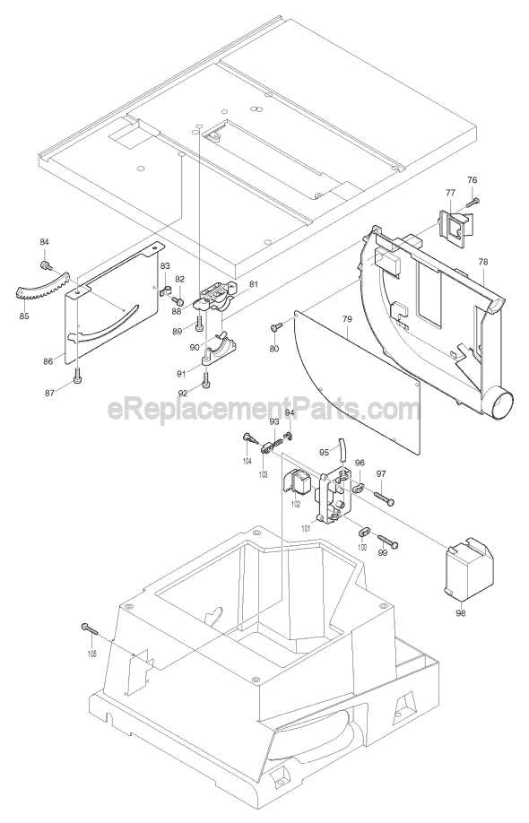Makita 2702 Table Saw Page B Diagram