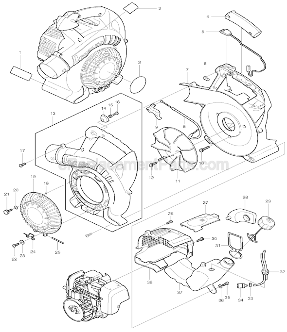 Makita BHX2500 Blower Page A Diagram
