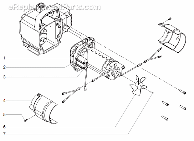 Titan 400 (Lowboy) Advantage Electric Piston Pump Motor Assembly Diagram