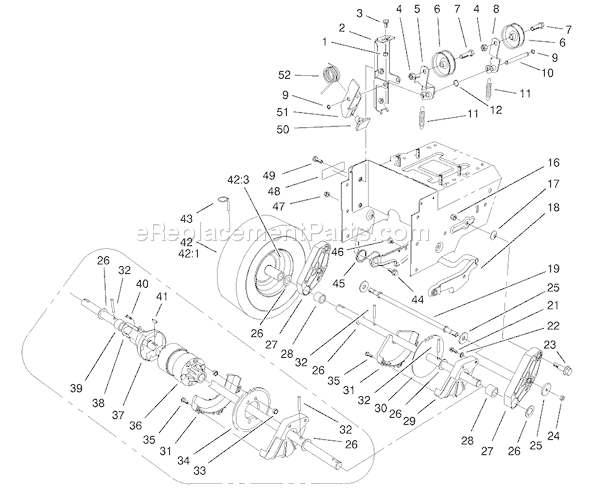 Toro 38547 (220000001-220999999)(2002) Snowthrower Lower Traction Assembly Diagram