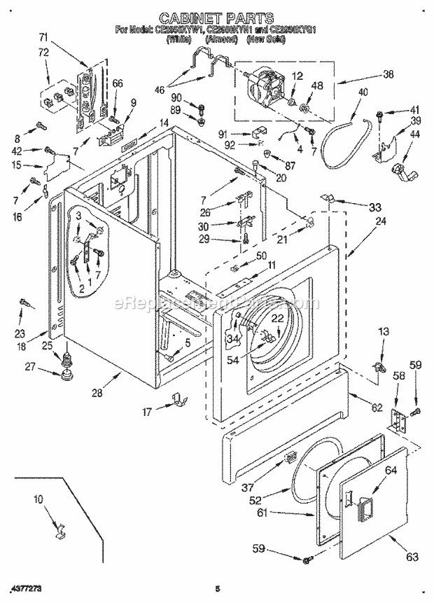 Whirlpool CE2950XYW1 Dryer Page C Diagram